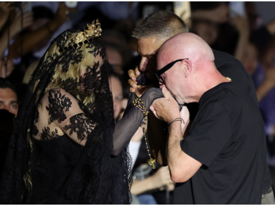 Madonna at the Dolce & Gabbana Spring-Summer 2025 show.