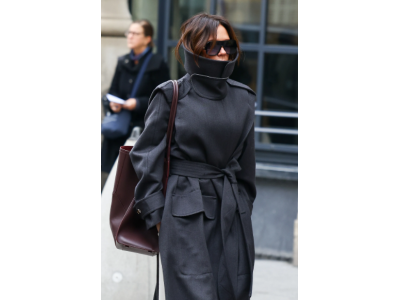 Victoria Beckham succumbs to the coat trend she started herself