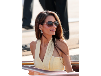 Stylish appearance: Amal Clooney in Prada and a delicate butter dress at the Venice Film Festival