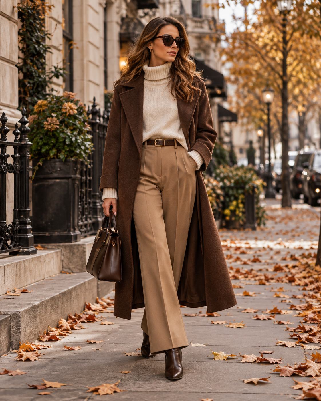 Brown and beige women's outfit for autumn 2026